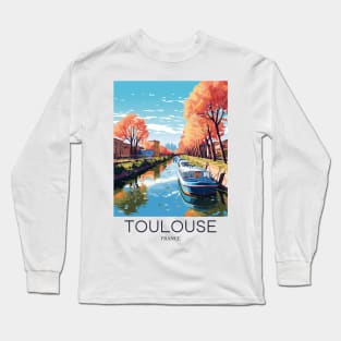 A Pop Art Travel Print of Toulouse - France Long Sleeve T-Shirt